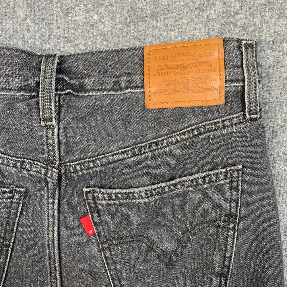 Levis Skirt Womens 24 Gray Ankle Column Denim Slit Front Pockets Zip Fly Stretch